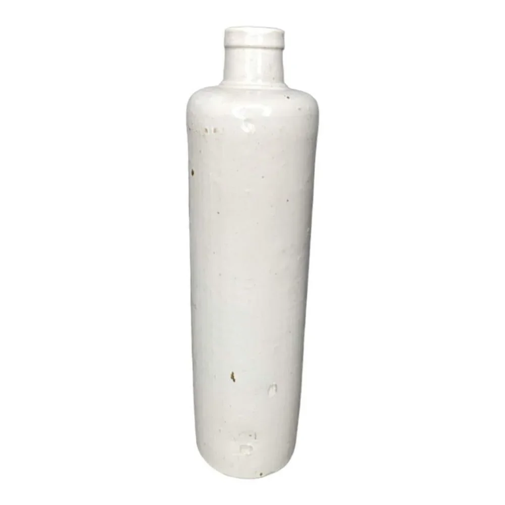 Vintage James R Beam Pottery Stoneware Off White Bottle Decanter
